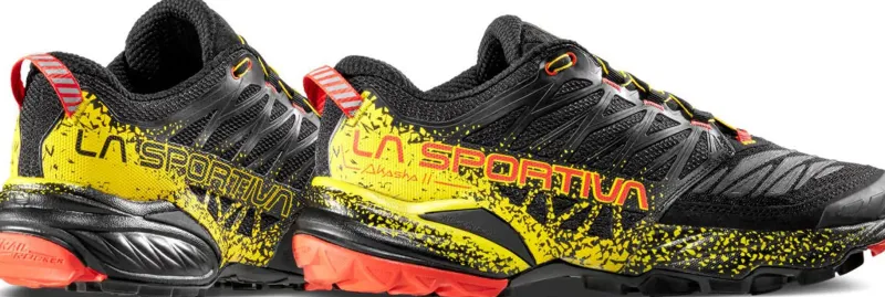 La Sportiva Hiking Shoes & Boots|Running Shoes-Mens Akasha II Running Shoe - Black-Yellow