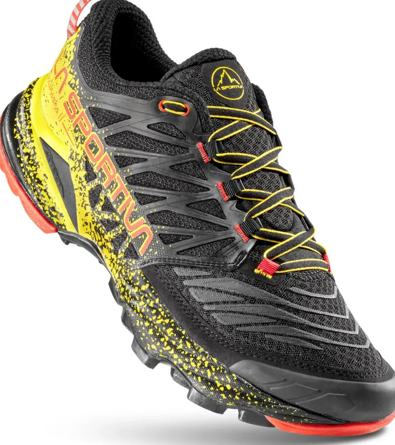 La Sportiva Hiking Shoes & Boots|Running Shoes-Mens Akasha II Running Shoe - Black-Yellow