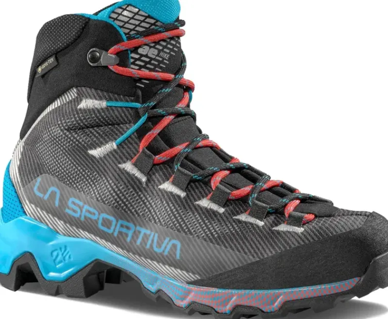 La Sportiva Hiking Shoes & Boots|Hiking Boots-Womens Aequilibrium Hike GTX Boots - Carbon-Malibu Blue