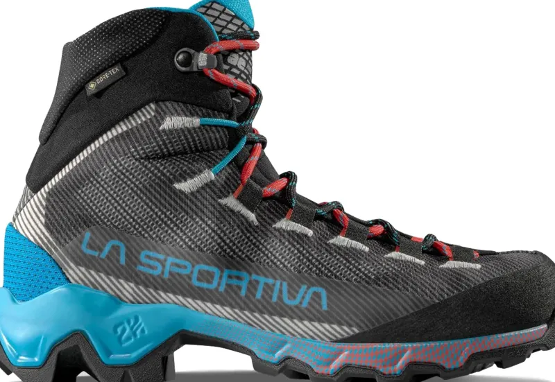 La Sportiva Hiking Shoes & Boots|Hiking Boots-Womens Aequilibrium Hike GTX Boots - Carbon-Malibu Blue