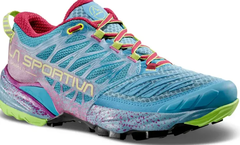 La Sportiva Hiking Shoes & Boots|Running Shoes-Womens Akasha II Running Shoe - Topaz-Red Plum