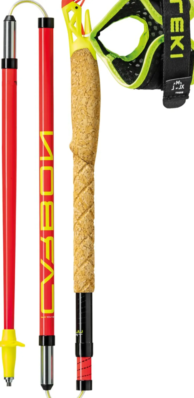 Leki Walking Poles-Ultratrail FX.One Trail Running Poles - Bright Red-Black-Neon Yellow