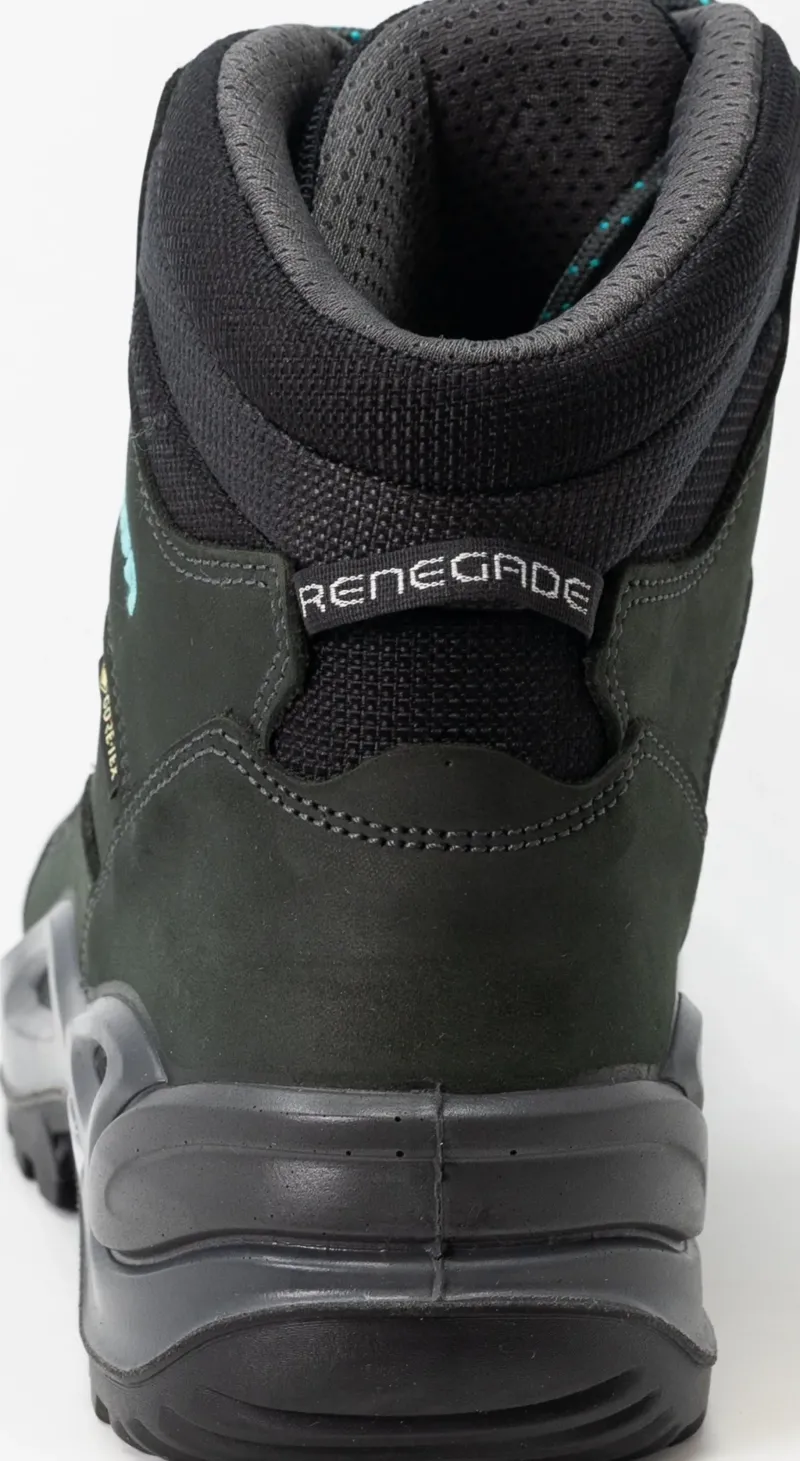 Lowa Mid Height Boots|Hiking Boots-Womens Renegade GTX Mid S Boots - Narrow Width - Asphalt-Turquoise