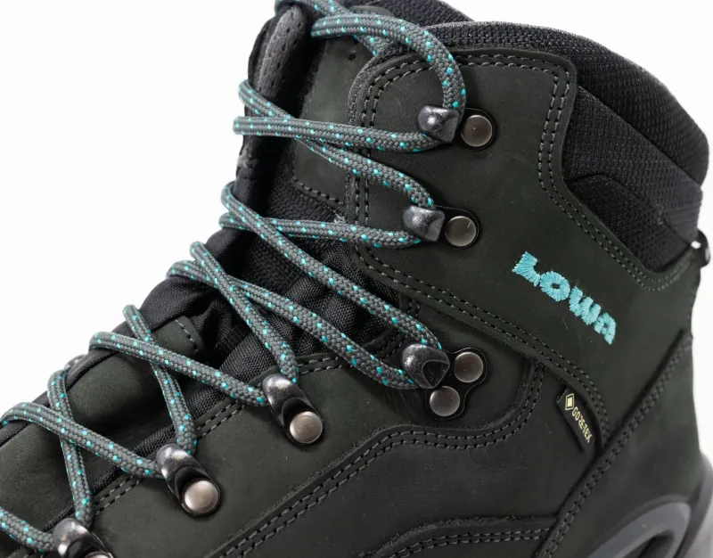 Lowa Mid Height Boots|Hiking Boots-Womens Renegade GTX Mid S Boots - Narrow Width - Asphalt-Turquoise