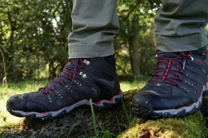 Meindl Hiking Shoes & Boots|Mid Height Boots-Mens Respond Mid II GTX Boots - Graphite-Red
