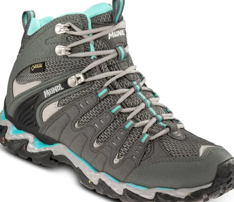 Meindl Hiking Shoes & Boots|Mid Height Boots-Womens Respond Mid II GTX Boots - Anthracite-Turquoise