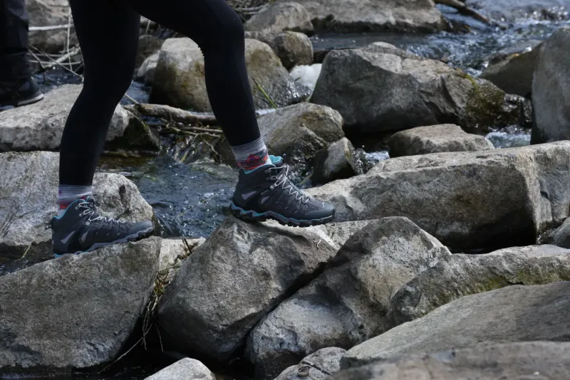 Meindl Hiking Shoes & Boots|Mid Height Boots-Womens Respond Mid II GTX Boots - Anthracite-Turquoise