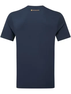 Montane T-Shirts & Baselayers-Mens Abstract Mountain T-Shirt - Eclipse Blue