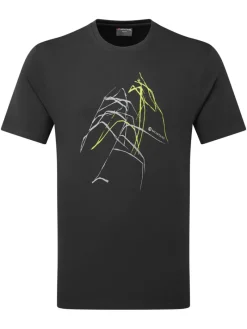 Montane T-Shirts & Baselayers-Mens Abstract Mountain T-Shirt - Midnight Grey