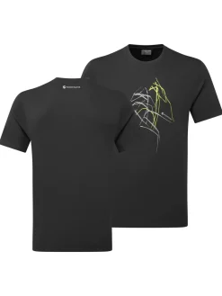 Montane T-Shirts & Baselayers-Mens Abstract Mountain T-Shirt - Midnight Grey