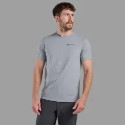 Montane T-Shirts & Baselayers-Mens Alhena Mountain 25 T-Shirt - Pebble Blue
