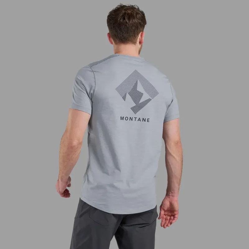 Montane T-Shirts & Baselayers-Mens Alhena Mountain 25 T-Shirt - Pebble Blue