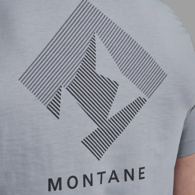 Montane T-Shirts & Baselayers-Mens Alhena Mountain 25 T-Shirt - Pebble Blue