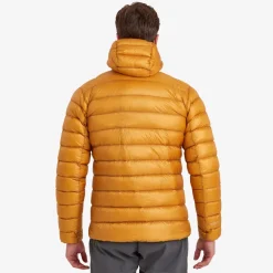 Montane Insulated Jackets-Mens Alpine 850 Lite Hooded Down Jacket - Flame Orange