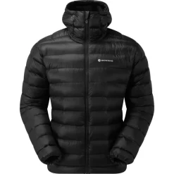 Montane Insulated Jackets-Mens Alpine 850 Lite Hooded Down Jacket - Black