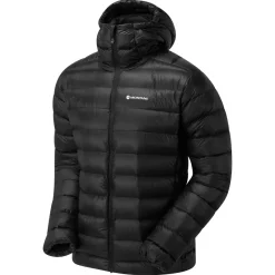 Montane Insulated Jackets-Mens Alpine 850 Lite Hooded Down Jacket - Black