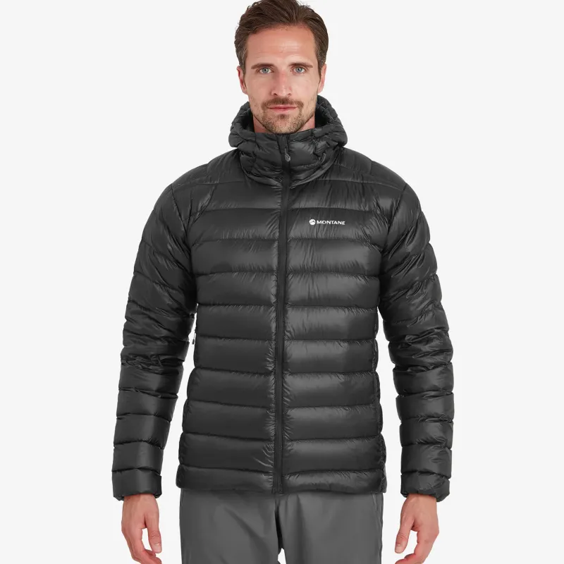 Montane Insulated Jackets-Mens Alpine 850 Lite Hooded Down Jacket - Black