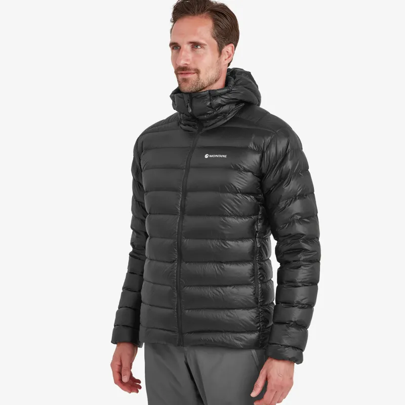 Montane Insulated Jackets-Mens Alpine 850 Lite Hooded Down Jacket - Black