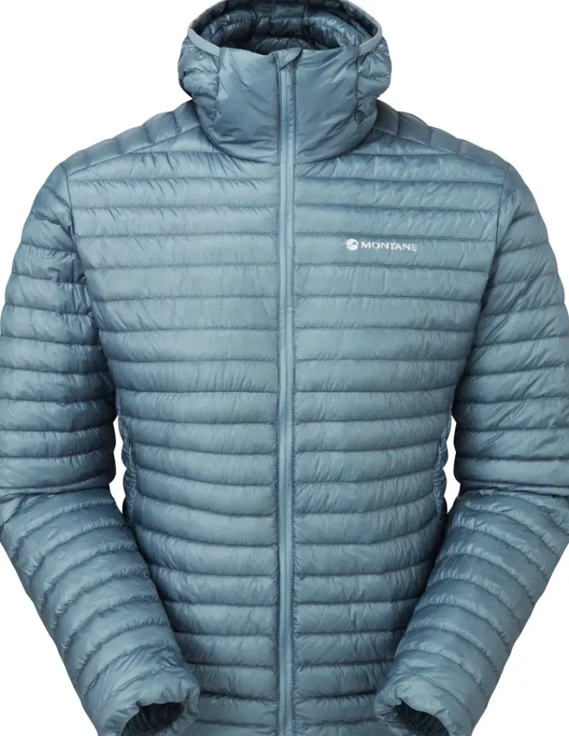 Montane Insulated Jackets-Mens Alpine 850 Nano Hoodie - Stone Blue