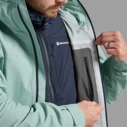 Montane Waterproof Jackets-Mens Cetus Jacket - Sea Mist