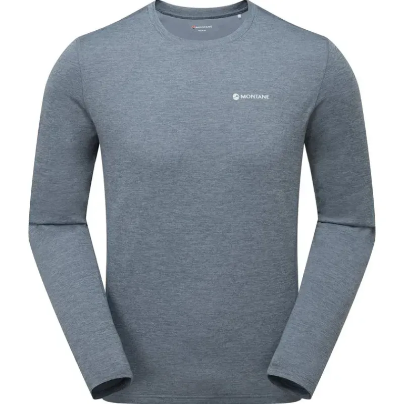 Montane T-Shirts & Baselayers-Mens Dart Long Sleeve T-Shirt - Stone Blue