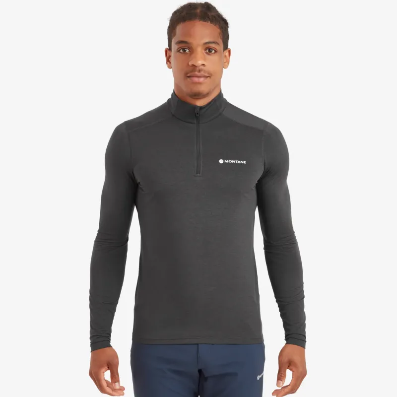Montane T-Shirts & Baselayers-Mens Dart XT Zip Neck - Midnight Grey