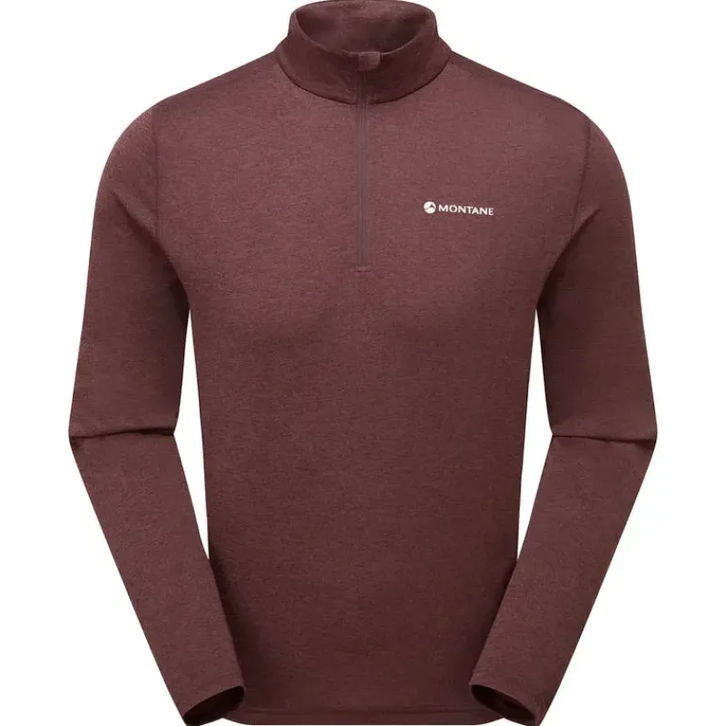Montane T-Shirts & Baselayers-Mens Dart Zip Neck - Dark Garnet