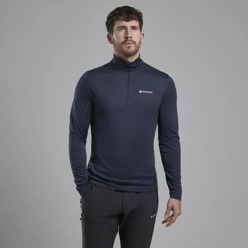 Montane T-Shirts & Baselayers-Mens Dart Zip Neck - Eclipse Blue