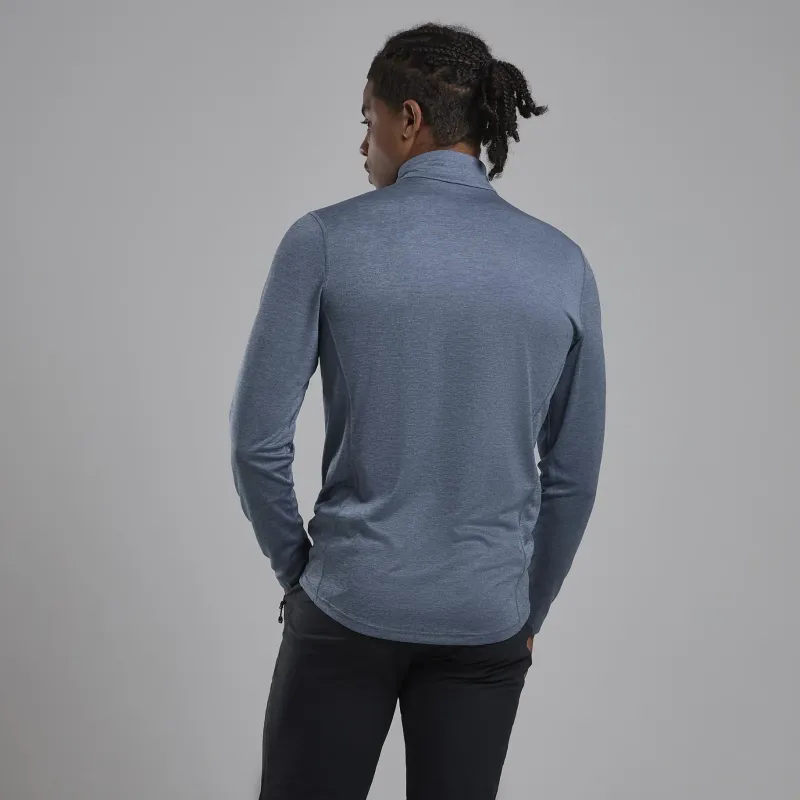 Montane T-Shirts & Baselayers-Mens Dart Zip Neck - Stone Blue