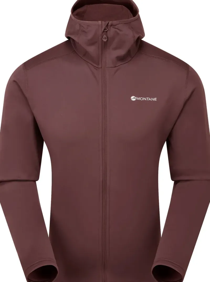Montane Fleece & Mid Layer-Mens Fury Lite Hoodie - Dark Garnet
