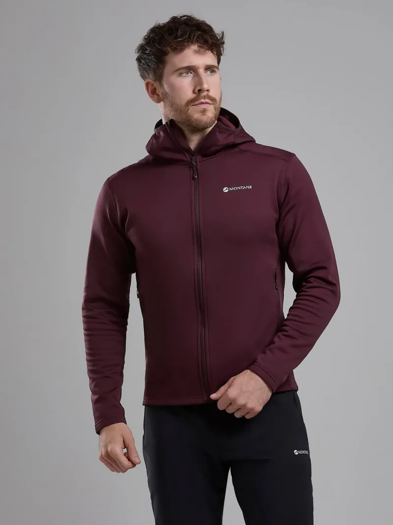Montane Fleece & Mid Layer-Mens Fury Lite Hoodie - Dark Garnet