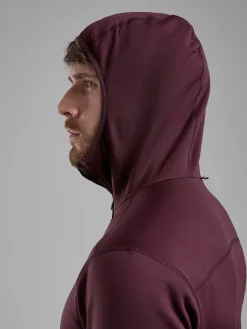 Montane Fleece & Mid Layer-Mens Fury Lite Hoodie - Dark Garnet