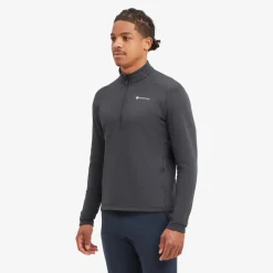 Montane Fleece & Mid Layer-Mens Fury Lite Pull-On - Midnight Grey