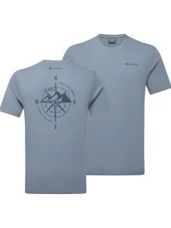 Montane T-Shirts & Baselayers-Mens Impact Compass T-Shirt - Stone Blue