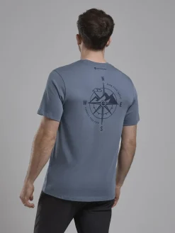 Montane T-Shirts & Baselayers-Mens Impact Compass T-Shirt - Stone Blue