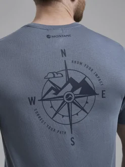 Montane T-Shirts & Baselayers-Mens Impact Compass T-Shirt - Stone Blue