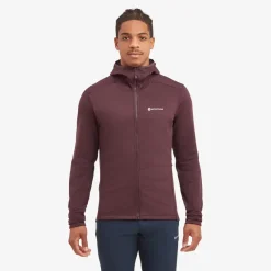 Montane Fleece & Mid Layer-Mens Protium Hoodie - Dark Garnet
