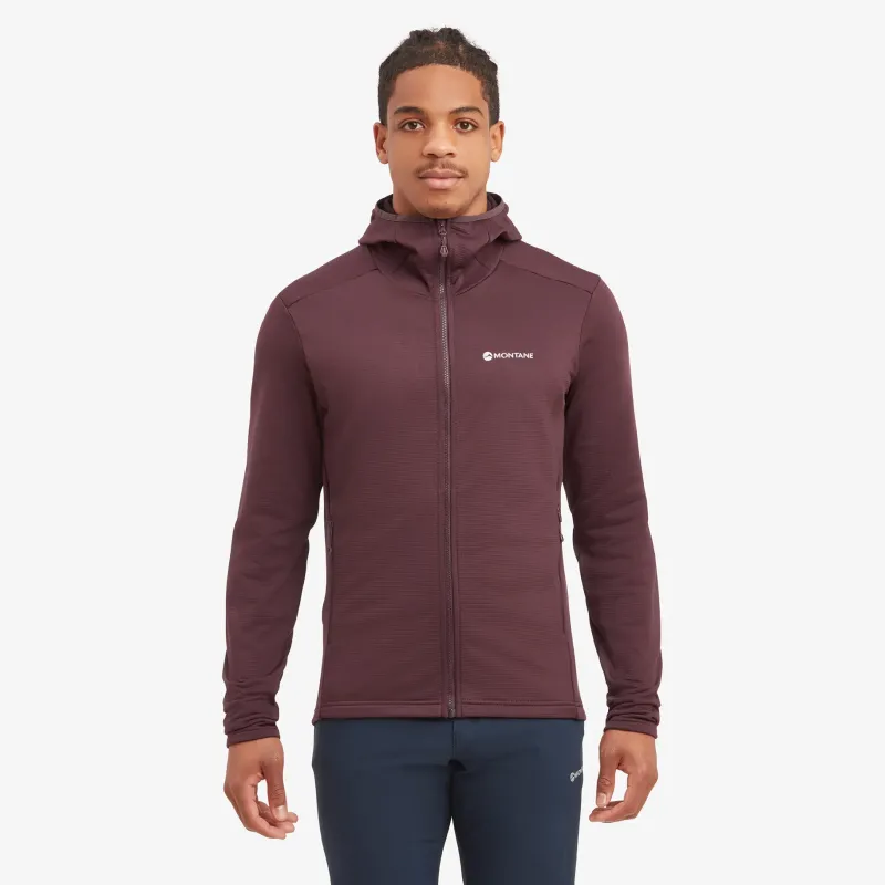 Montane Fleece & Mid Layer-Mens Protium Hoodie - Dark Garnet