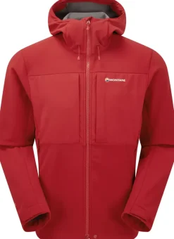 Montane Softshell Jackets-Mens Windjammer XPD Hoodie - Acer Red