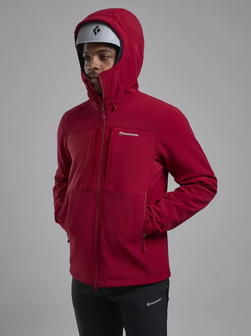 Montane Softshell Jackets-Mens Windjammer XPD Hoodie - Acer Red