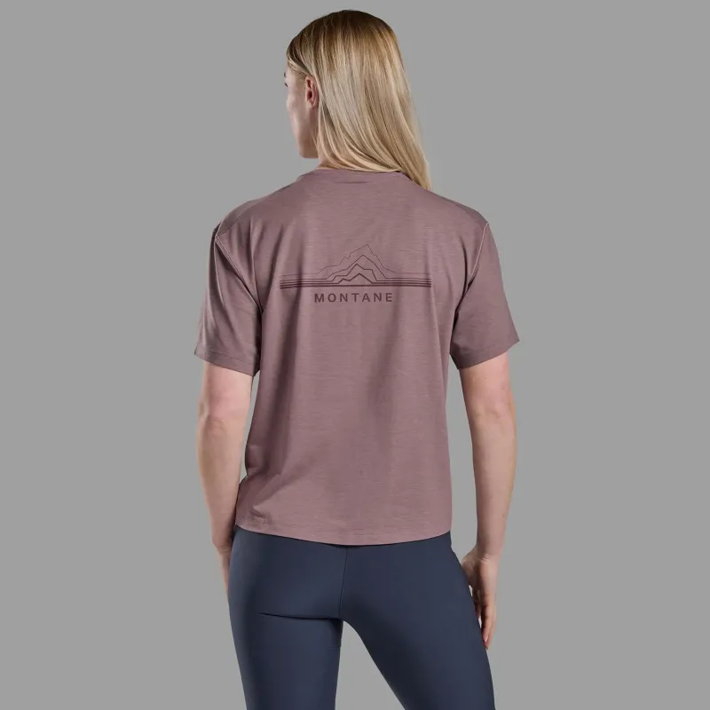 Montane T-Shirts & Baselayers-Womens Alhena Mountain 25 T-Shirt - Moonscape