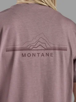 Montane T-Shirts & Baselayers-Womens Alhena Mountain 25 T-Shirt - Moonscape