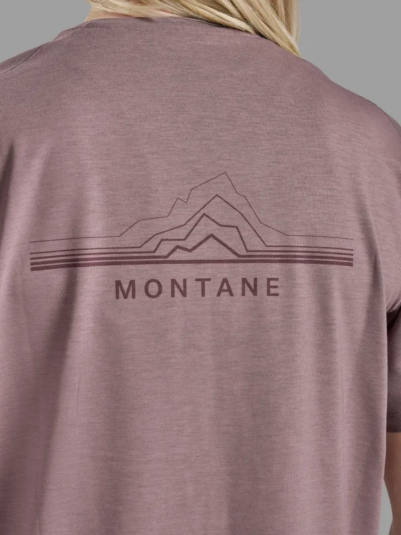 Montane T-Shirts & Baselayers-Womens Alhena Mountain 25 T-Shirt - Moonscape