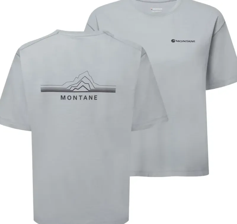 Montane T-Shirts & Baselayers-Womens Alhena Mountain 25 T-Shirt - Pebble Blue