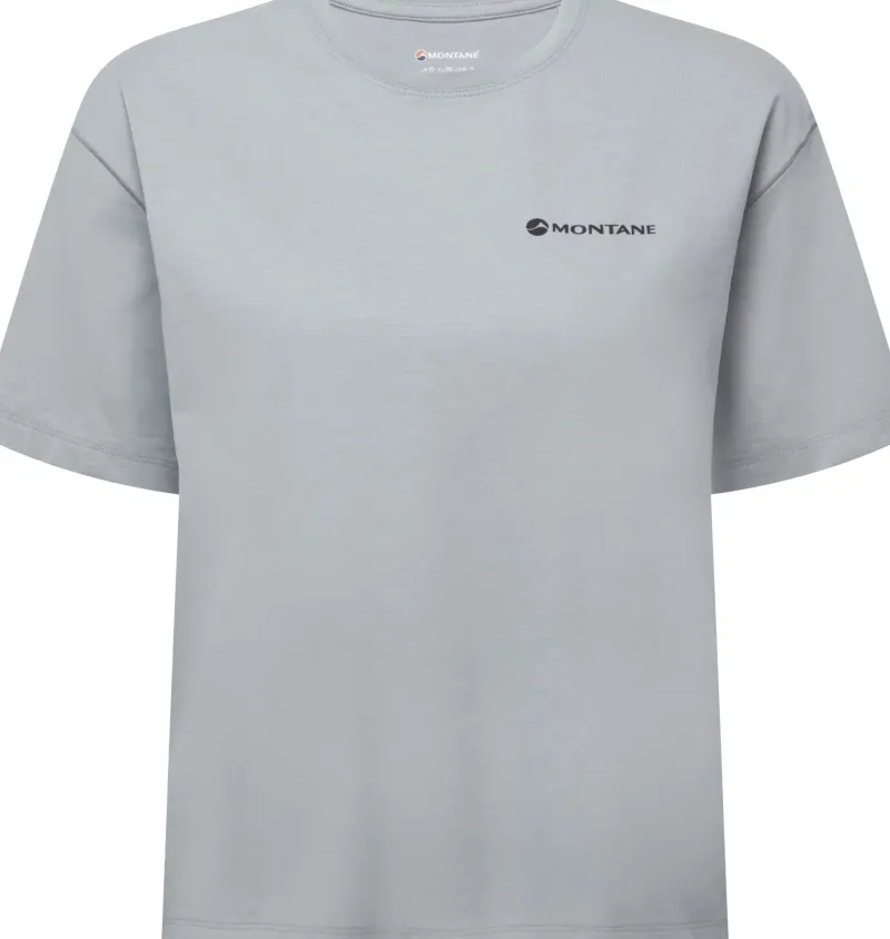 Montane T-Shirts & Baselayers-Womens Alhena Mountain 25 T-Shirt - Pebble Blue