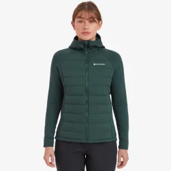 Montane Insulated Jackets-Womens Composite Hoodie - Deep Forest