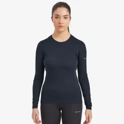 Montane T-Shirts & Baselayers-Womens Dart Lite Long Sleeve T-Shirt - Eclipse Blue