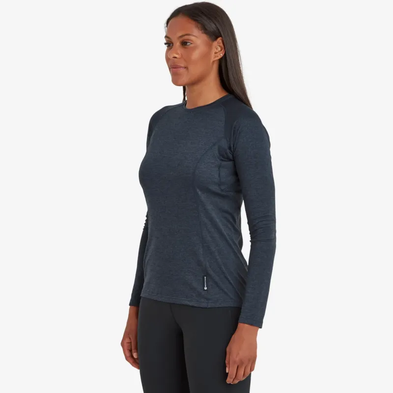 Montane T-Shirts & Baselayers-Womens Dart Long Sleeve T-Shirt - Eclipse Blue