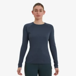Montane T-Shirts & Baselayers-Womens Dart Long Sleeve T-Shirt - Eclipse Blue