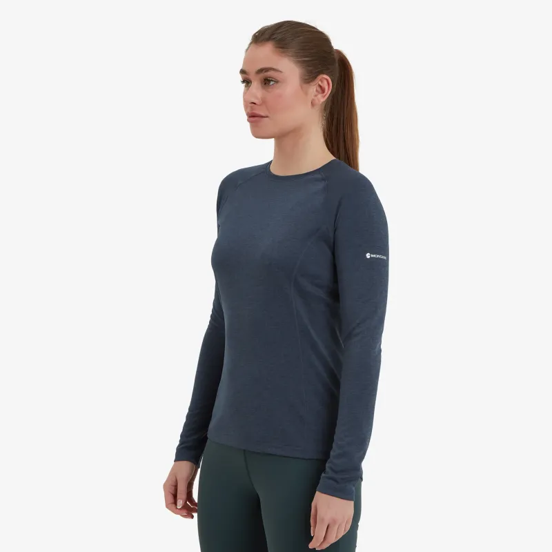 Montane T-Shirts & Baselayers-Womens Dart Long Sleeve T-Shirt - Eclipse Blue